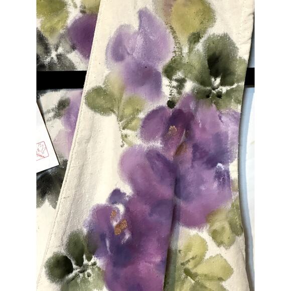 NWT One-of-a-Kind Oriental Painting by Kay Stratman "Singing Bird" 100% Silk - Picture 5 of 16